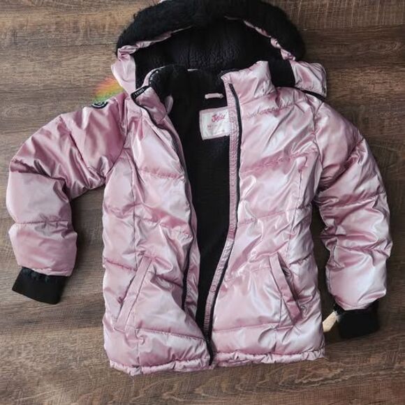 Other - Girls 10/12 Justice pink iridescent puffer jacket